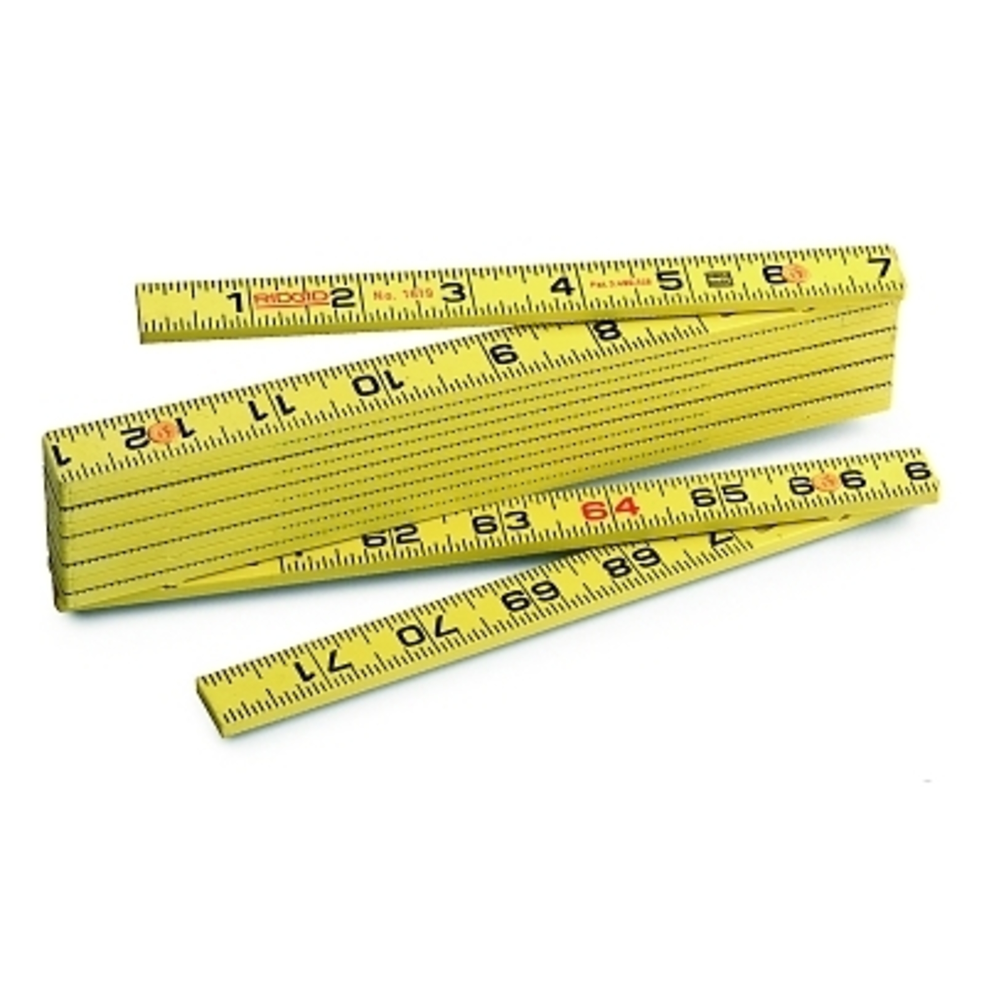 RIDGID Fiberglass Folding Rule, Model 1619, 6 ft L, SAE, 6 in Outside Reading (73365)